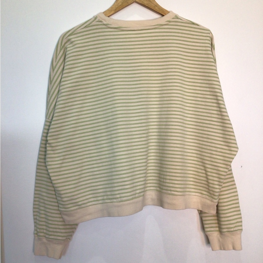 ZYIA Striped Crewneck Sweater Cream & Olive Green Size XXL - Picture 9 of 11